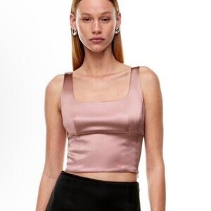 Aritzia Wilfred Shine Satin Square Neck Bustier- size small